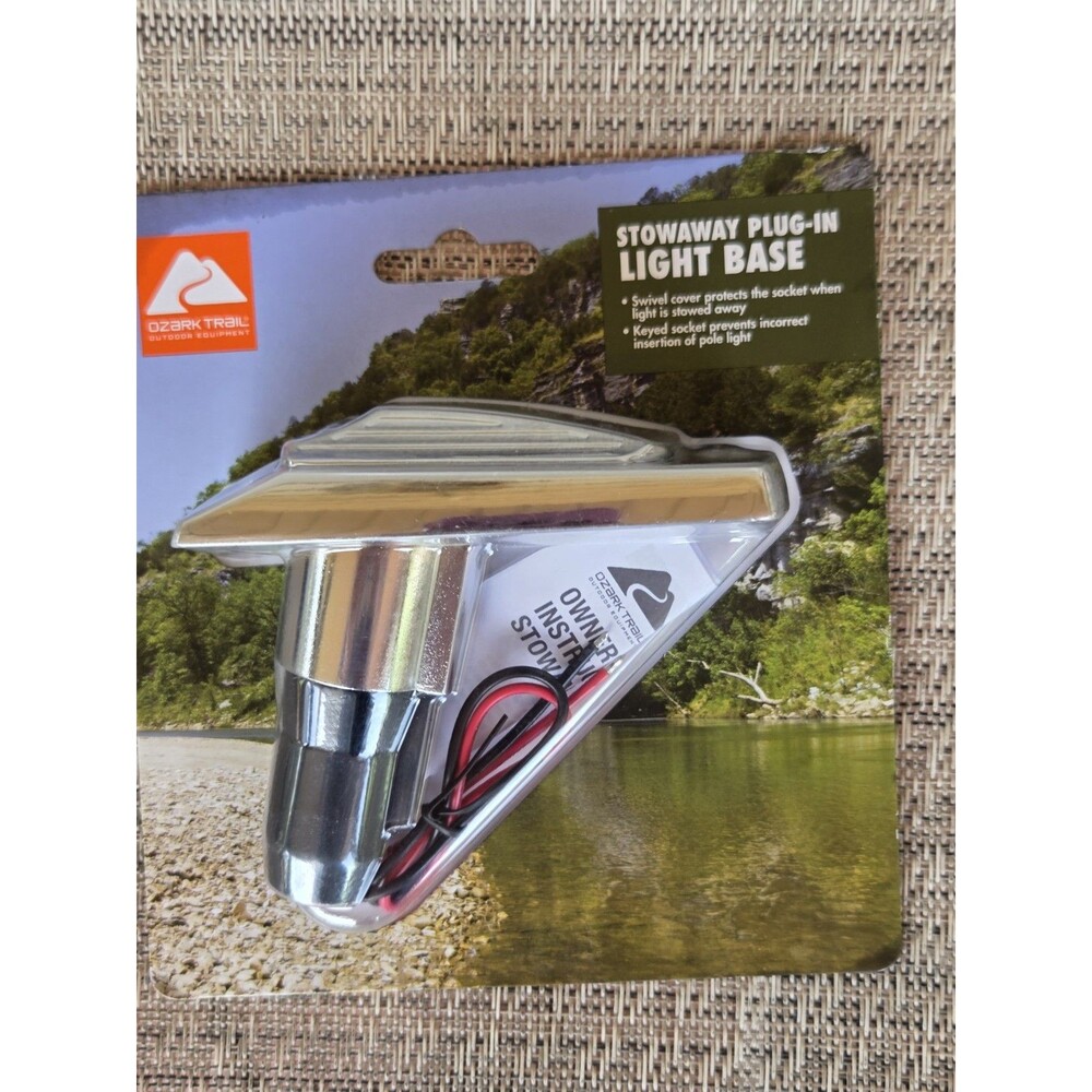 2 PIN  StowAway Plug-In Light Base OZARKA TRAIL Boat Accessory Marine